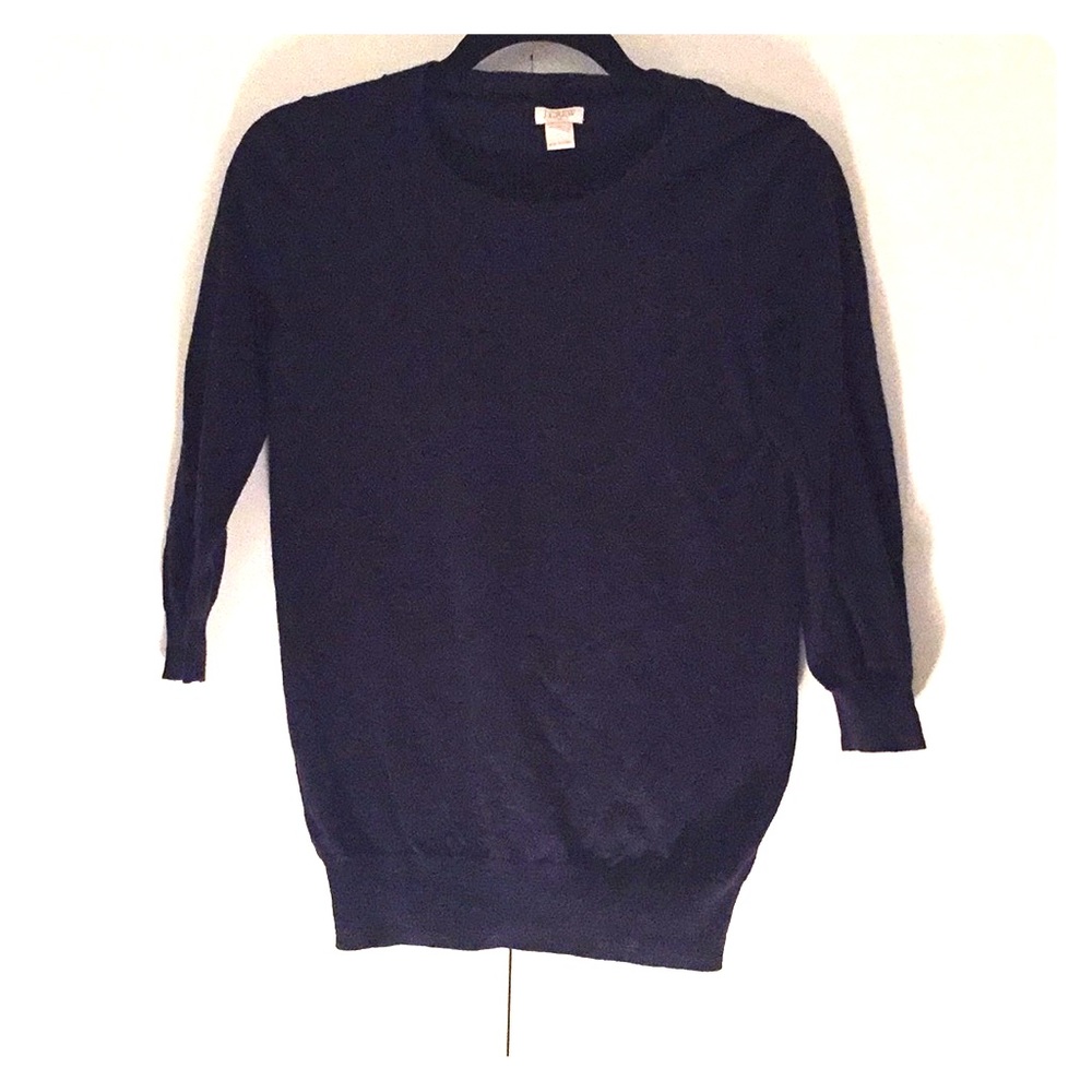 J. crew Navy 3/4 sleeve sweater